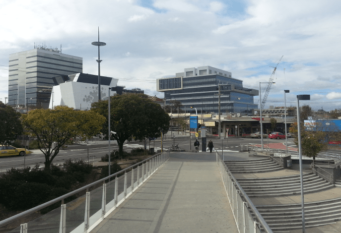 Dandenong CBD in 2013 as viewed from railway station