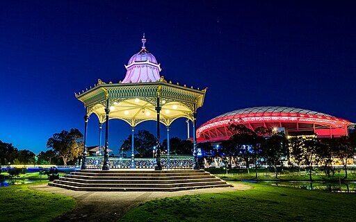 Elder Park rotunda at blue hour (cropped)