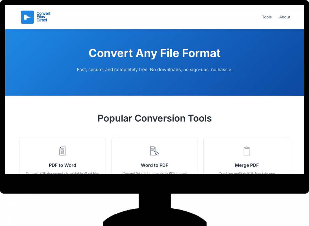 ConvertFilesDirectWebsiteScreenshot
