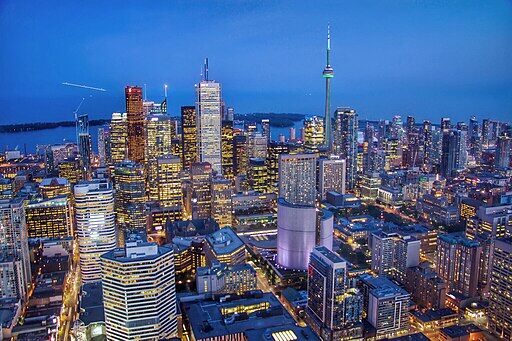 Toronto from above at night