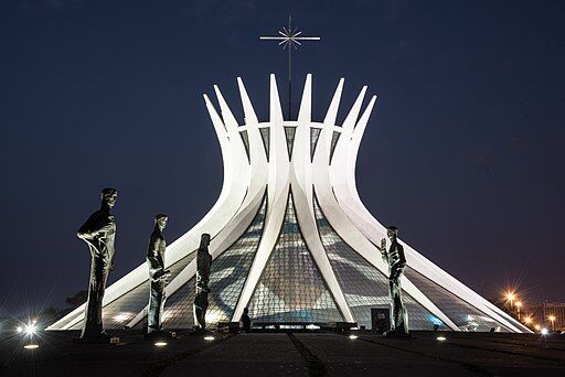 Catedral Metropolitana, Brasilia, Brazil. Night view